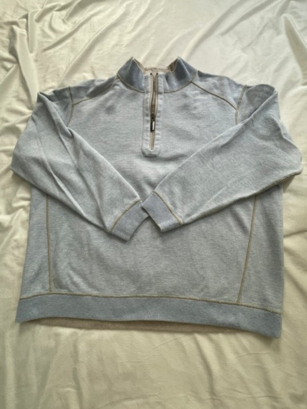 Tommy Bahama Men's 1/4-Zip Reversible Pullover Sweatshirts, Blue Brown, Size XXL